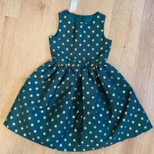 Gymboree Green and Gold Polka Dot Dress